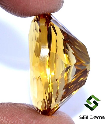 29.98 Cts Natural Citrine Fancy Oval Shape Concave Cut 25x18 mm Loose Gemstone - Picture 4 of 10