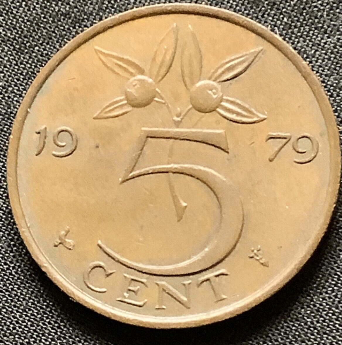 1979 5 Cent Coin Netherlands Dutch Nederland Queen Juliana