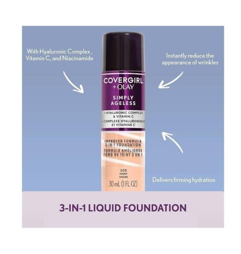 CoverGirl + Olay Simply Ageless 3-in-1 Liquid Foundation 1 Fl. Oz. (30Ml) - Picture 2 of 11
