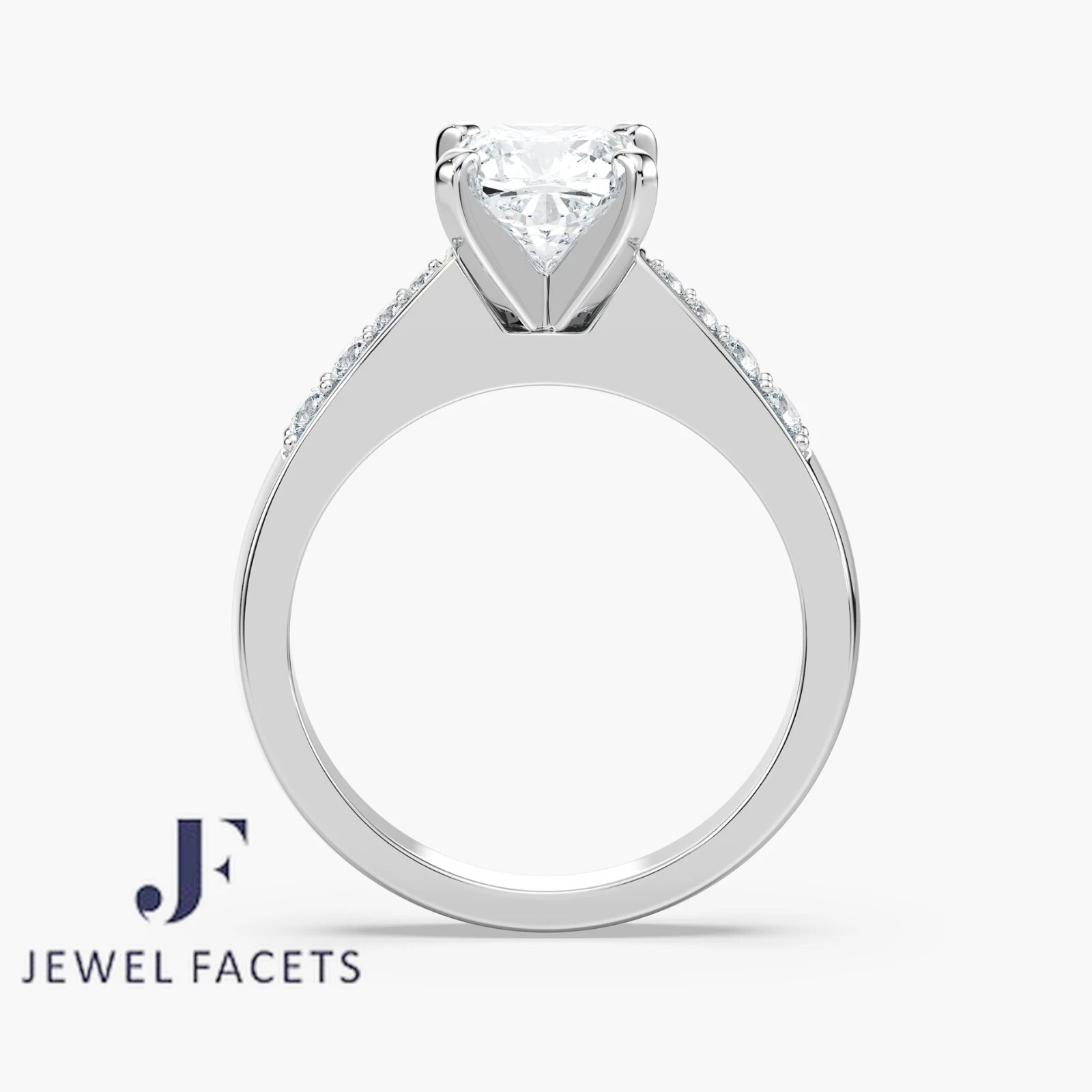 1.69 Ct F VS Square Cushion Diamond Engagement Ring IGI Certified Lab Grown 14k Gold image-4