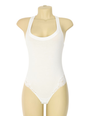 La Perla L3519 White Souple Snap Gusset Bodysuit Women's Size XS