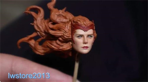 1:12 Scarlet Witch Elizabeth Olsen Head Sculpt For 6" Female Figure Body Toys - Picture 3 of 6