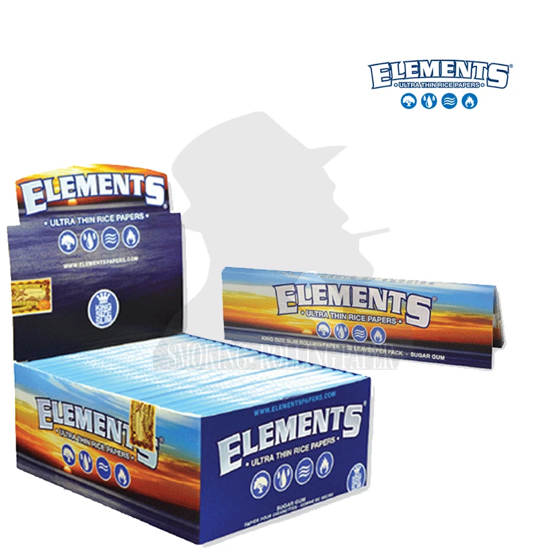 Elements Cartine Blue King Size Slim in Carta di Riso Rolling Paper 25 Libretti