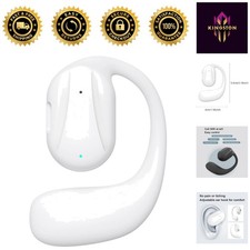 Bluetooth 4.0 Open Ear Headphones - 120 Days Standby - Lightweight White Earbuds