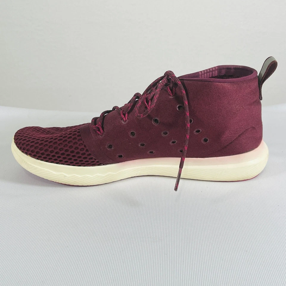 Under Armour Mid Top Shoes Women 8.5 Maroon Running Sneaker Trainer 1288352-543 - Изображение 3 из 4