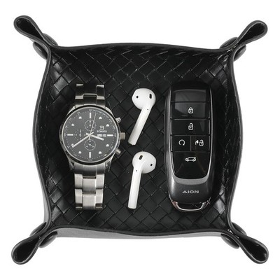 KINIVA 2 Pack PU Leather Jewelry Valet Tray for Men Women,Small Key Bowl for ...