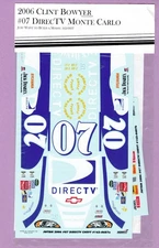 1/24 JWTBM 2006 #07 CLINT BOWYER DIRECTV CHEVY MONTE CARLO SS DECAL SHEET