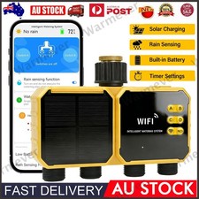 4 Outlets Solar WIFIs Smart Irrigation Timer with App Remote Control Rain Sensor
