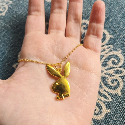 New Gold Playboy Bunny Necklace - Picture 4 of 5