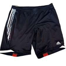 Adidas Men's Black with White Stripes Athletic Shorts Size Large