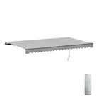 ALEKO Motorized Retractable Home Patio 16 x 10 ft Awning Silver Gray Canopy