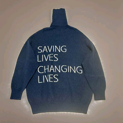 BALENCIAGA SUPPORT WFP Knit Sweater Navy Size S Rare Used GC BALENCIAGA SUPPORT WFP Knit Sweater Navy Size S Rare Used GC