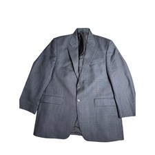 Lauren Ralph Lauren Men's 44R Blue Gray Plaid 100 Wool Blazer Canada Made