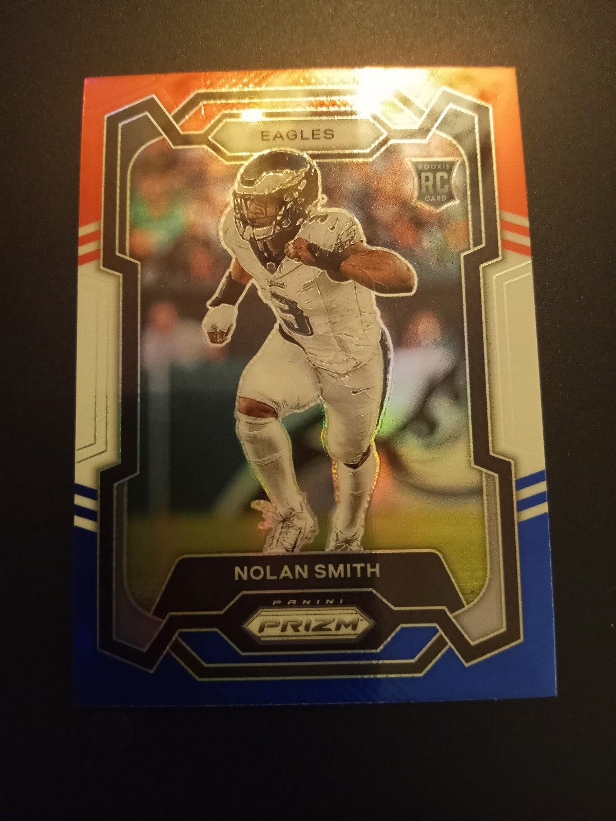 2023 Prizm Football - Nolan Smith - Red White Blue Prizm Rookie #382 RC - Eagles