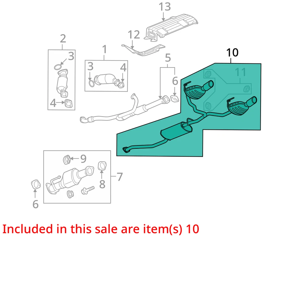 Juego de 2 silenciadores de escape traseros diestros y diestros GMC ACADIA 2013-2017 3,6 L OEM Foto 4 de 4