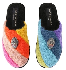 Kurt Geiger London Women's Kensington Rainbow Teddy Slippers Size 36 / US 6