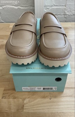 Pierre Dumas Mora-6 Taupe Platform Penny Loafer Mules Women's Size 9 NEW