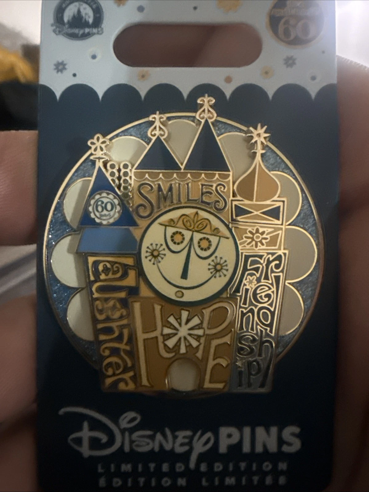 Disneyland It's a Small World 60th Anniversary LE 3000 clock pin