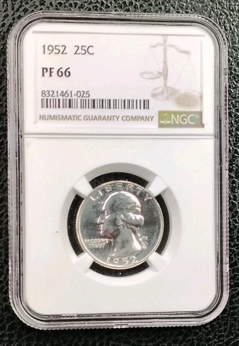 1952 Washington Quarter NGC PF66 Silver Proof Coin 25C