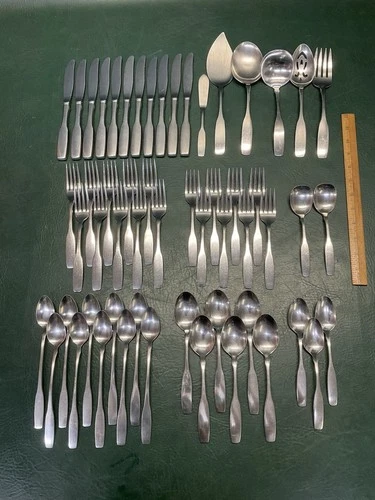 56 Pcs Oneida Community Paul Revere Stainless Flatware w/ Serving Pieces