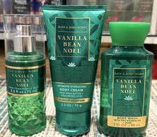 Bath  Body Works VANILLA BEAN NOEL Travel Size 3 Pc Gift Set