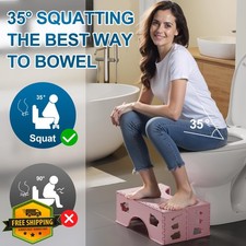 Pink Foldable Poop Stool 7 Inch Collapsible Toilet Seat