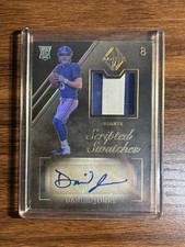 2019 Majestic Daniel Jones Scripted Swatches Gold Rookie Patch Auto /5 Giants