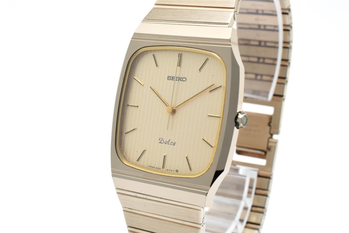 EXC+5 ] SEIKO Dolce 9531-5140 Gold Dial Quartz Tungsten Men's