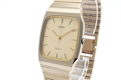 EXC+5 ] SEIKO Dolce 9531-5140 Gold Dial Quartz Tungsten Men's