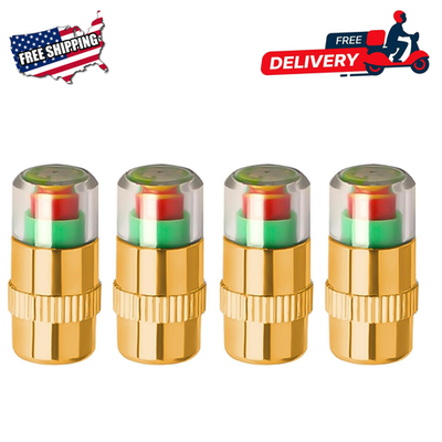 #ad Gold 36PSI Tire Pressure Monitor Caps 2.4Bar 8PC $11.36