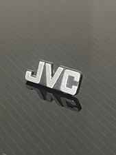 GENUINE JVC BADGE LOGO EMBLEM SILVER/BLACK -EXCELLENT CONDITION