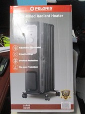 Pelonis 1,500-Watt Oil-Filled Radiant Electric Space Heater with Thermostat