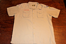 Boy Scouts of America BSA Men's Shirt Tan X-Large XL Vented Poly Microfiber Spot