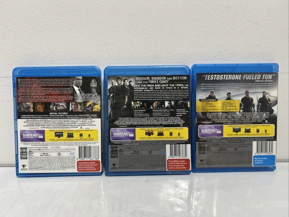 The Expendables Trilogy 1, 2, 3 Blu-ray Stallone, Schwarzenegger | Reg B | VGC - Image 2 of 4