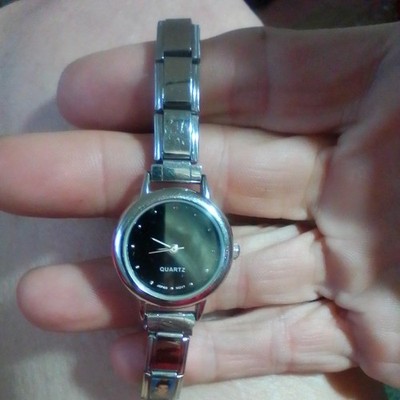 Italian Charm Bracelet Watch Womens Stainless Blue Dial Quartz Pugster Uberry
