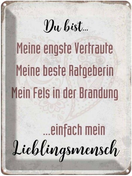 Blechschild 40X30 Cm Du Bist Einfach Lieblingsmensch Spruch Zitat Deko Geschenk-image