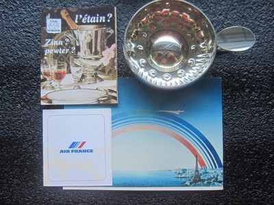 AIR FRANCE AIRPLANE EXTREMELY RARE ITEM ETAINS WINE TASTING CUP NEW IN BOX LOOK