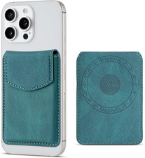 Magnetic Leather Wallet Compatible with Magsafe, Leather Magnetic Cards Holder w