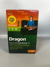 Nuance Dragon NaturallySpeaking 10 Speech Recognition Software Microphone DVD W