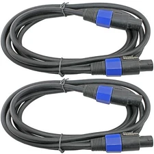 2pack 6ft foot PA DJ speaker to amp amplifier speakon compatible cable cord 12ga