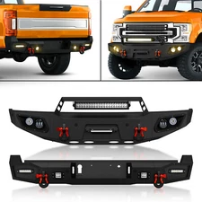 Front /Rear Bumper W/ Sensor Holes For 17-2022 4th Gen Ford F250-F450 Super Duty
