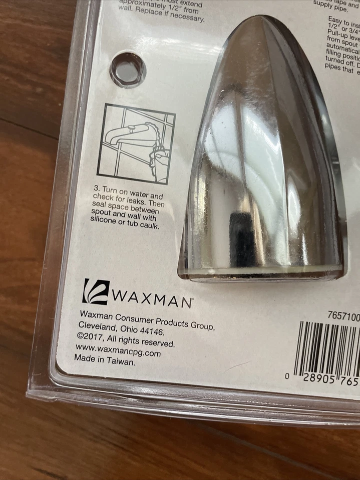 Bico de banheira com desviador Body Moods Waxman 7657100 1/2" ou 3/4" M.I.P. Cromado - Imagem 4 de 4