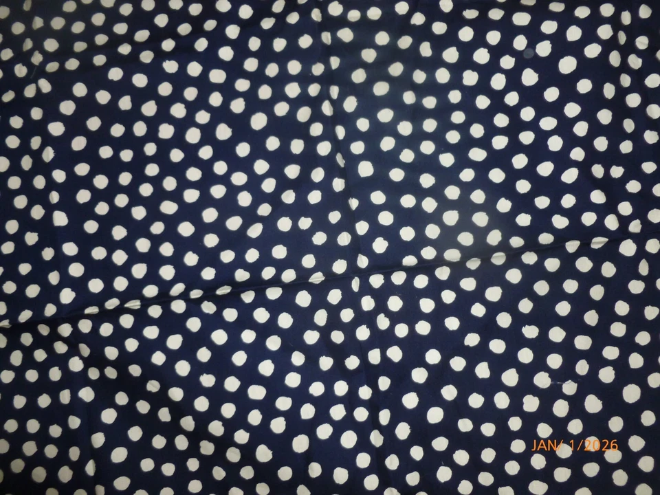 New Vintage OOP Cranston Schwartz Leibman White Polka Dot 44"x 1 yd Fabric - Image 2 of 3