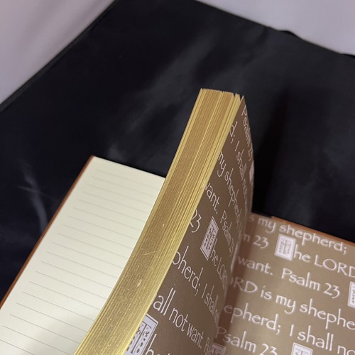 Penman Journal Leather Spine Wood Cover Gold Edge Pages Bible Psalm 23 RARE - Picture 12 of 13