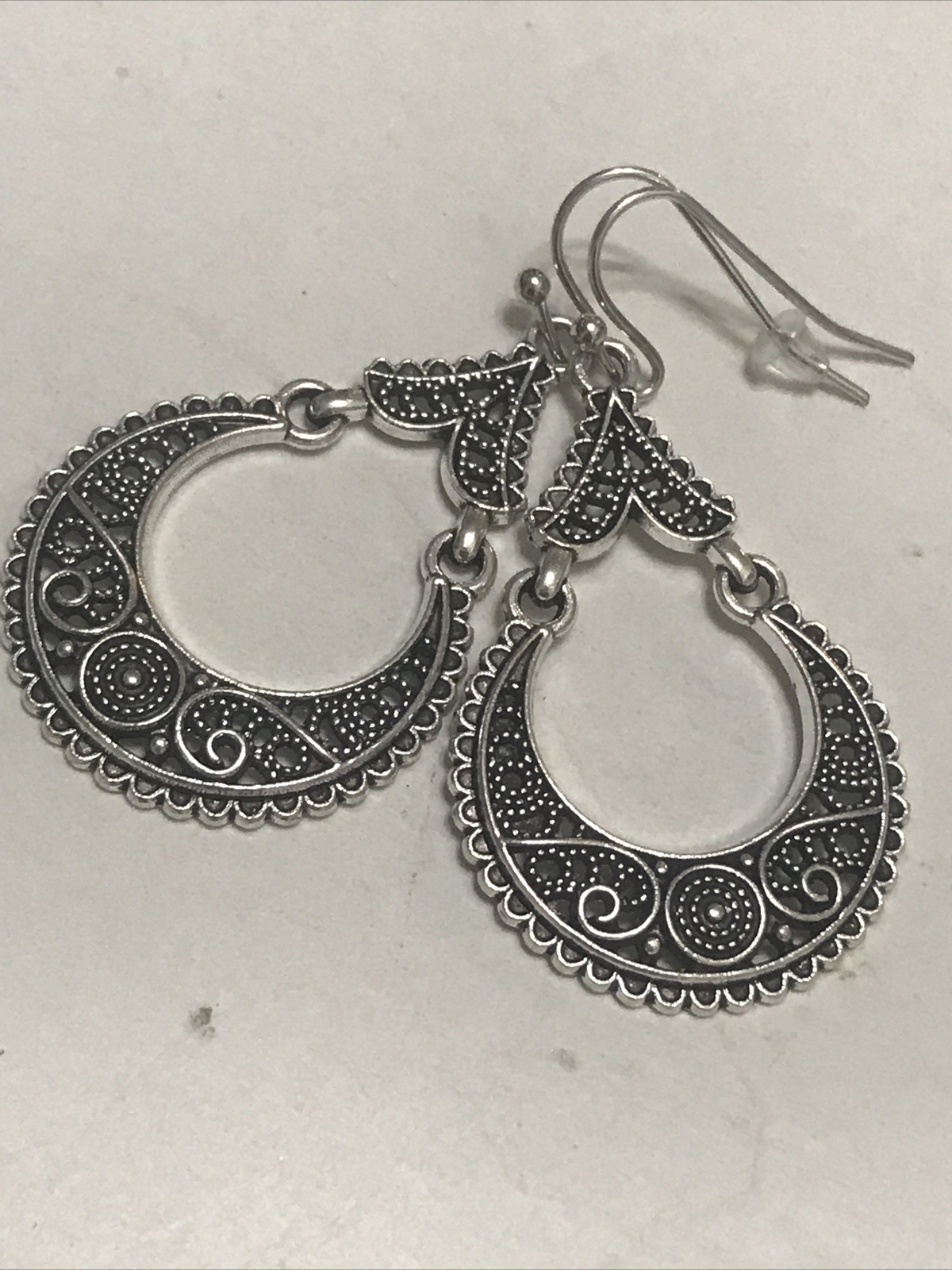 Metallic Loop Earrings Dangle Drop Design 3634 - image 2