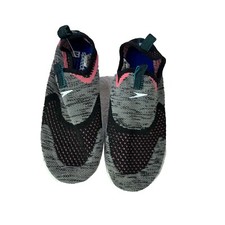 SPEEDO Juniors Youth M 2-3 Girls Surf Strider Swim Shoes Heather Gray Pink Black