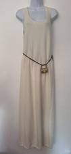 Stunning Missing You Already Rib Knit Ladies Dress Cream/beige Fits UK 12