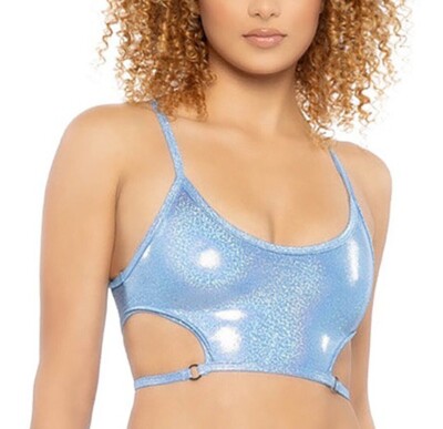 NEW J VALENTINE - Sky High Peri Blue Cropped Top