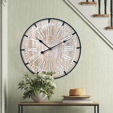 24 Inch Large Farmhouse Wall Clock, Rustic An...