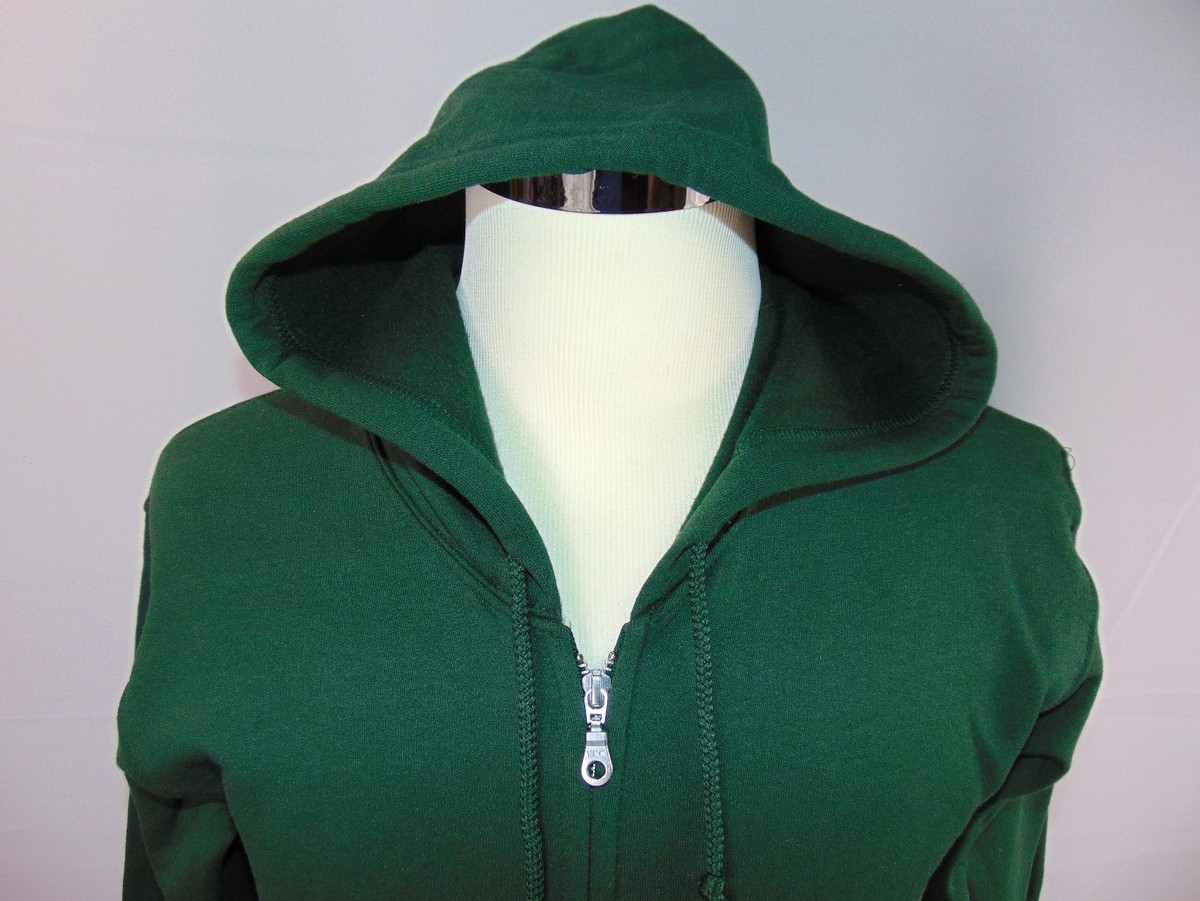 New Gildan Menu0026#039;s Small Dark Green Hoodie Zip Front Casual Sweatshirt  Cotton/Poly | eBay